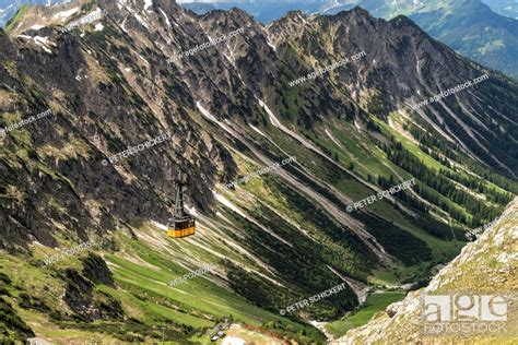 Germany Gondola Of Nebelhorn Cable Car In The Allgaeu Alps Near