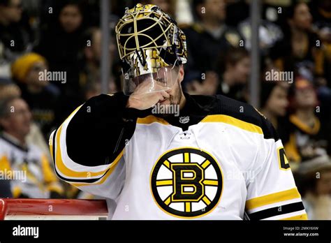 Boston Bruins Goaltender Jaroslav Halak Reacts After Allowing A Second