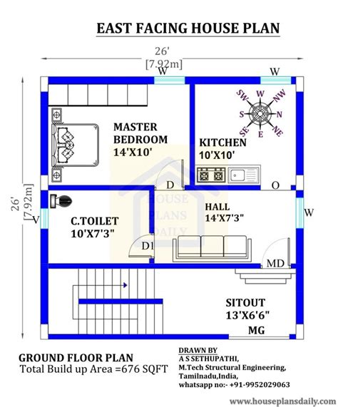 26x26 East Facing Vastu Plan House Plan And Designs Pdf Books