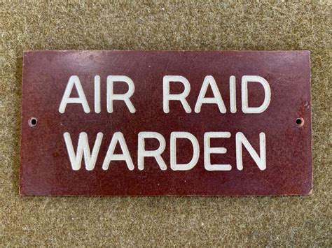 War Department Militaria Wwii Home Front Air Raid Warden Door Sign