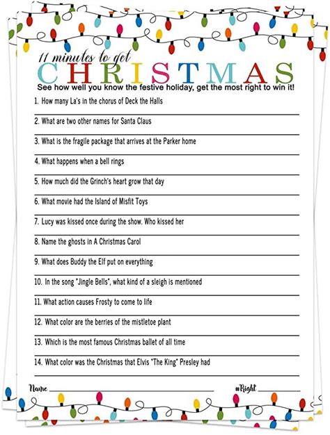 Festive Christmas Party Game Pack 25 Holiday Trivia Cards