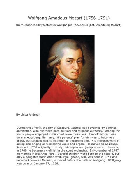 💄 Mozart Brief Biography A Brief Biography Of Mozart 2022 10 06