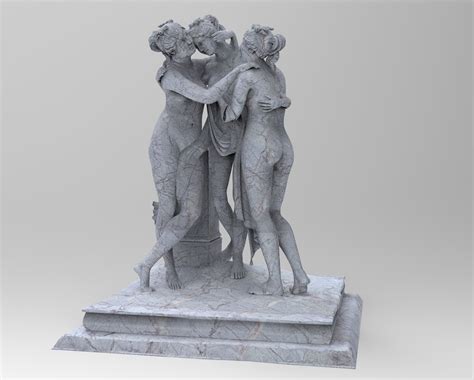 Rzeźba Statuy Trzy Gracje Nude Kobiety Model 3D TurboSquid 1323931