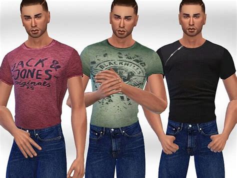 Male Sims Casual T Shirts By Saliwa At Tsr Sims 4 Updates