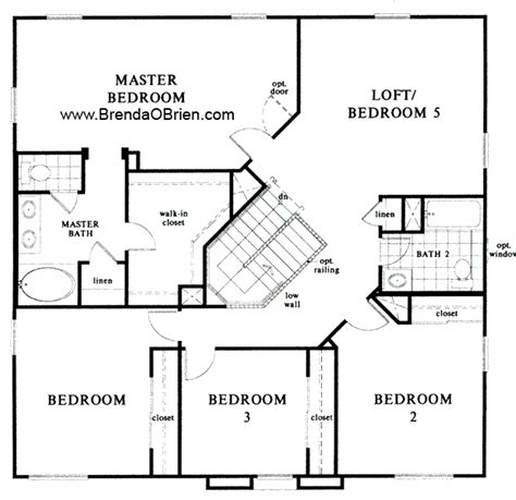 Kb Model 2760 Upstairs Floor Plan Two Story House Plans 2 Story Houses
