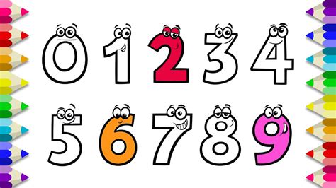 1234 Numbers 1234 Learning For Kids 0 To 9 Number Color Name