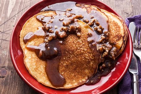 Cornbread Pancakes With Maple Pecan Syrup