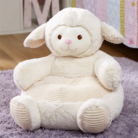 Rock My Baby White Lamb With Chairplush Stuffed Animal Rockerwooden