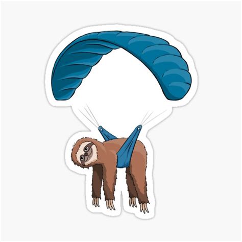 Paragliding Flying Sloth Sunglasses Skydiver Paraglider Sticker By