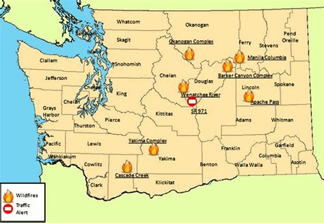 Washington State Fire Map Washington Dc Map