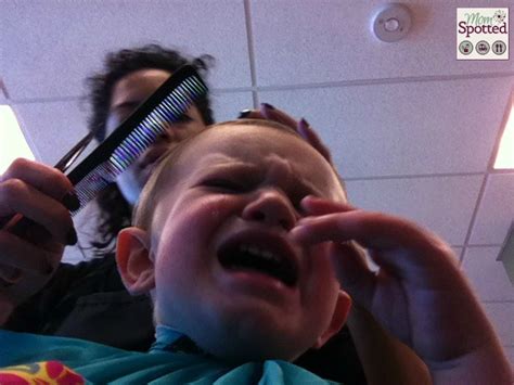 Sawyers 1st Haircut Crying Mom Spotted