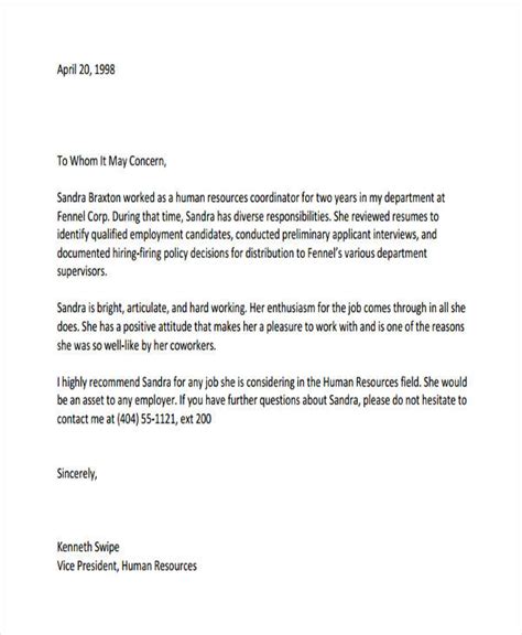 Simple Recommendation Letter For Employee • Invitation Template Ideas