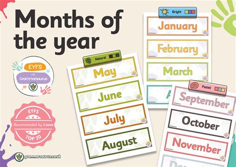 Eyfs Essentials Months Of The Year Display Pack Grammarsaurus