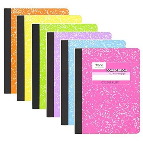 Mead College Ruled Composition Notebook 100 Sheets Pastel Colors 6