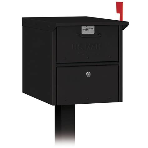 Salsbury Industries Post Mount Roadside Mailbox 4325blk The Home Depot