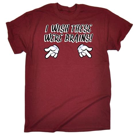 I Wish These Were Brains T Shirt Boobs Naughty Adult Top Funny Birthday T Ebay