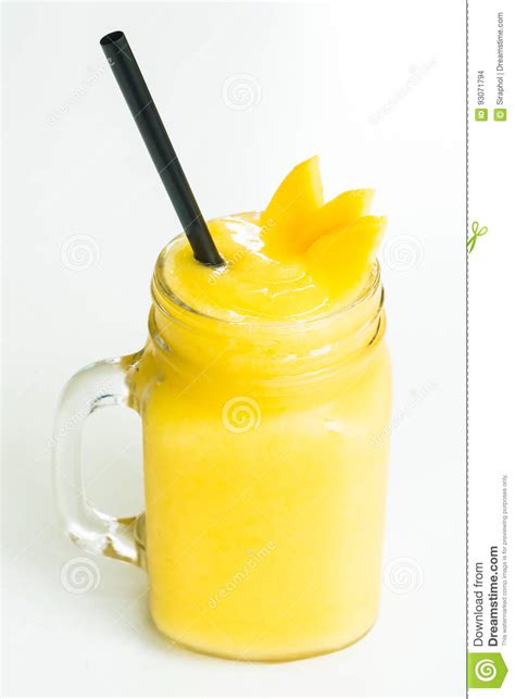 Mango Smoothies Stock Photo Image Of Food Cream Summer 93071794