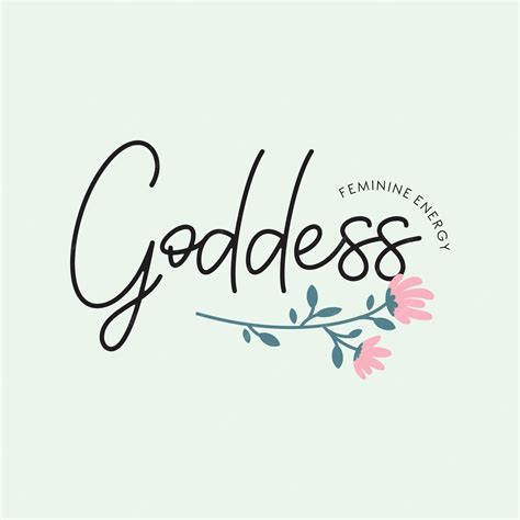 Premium Vector Goddess Feminine Energy Typographic Slogan With Flower