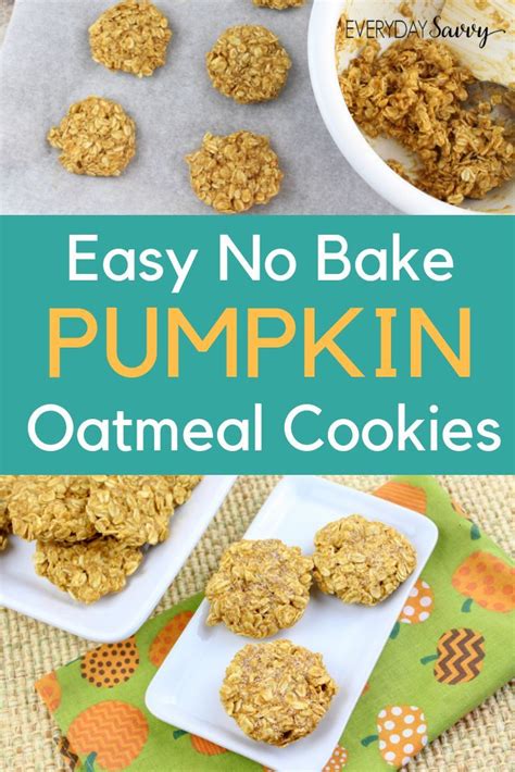 Easy No Bake Pumpkin Cookies Recipe With Oatmeal And Pumpkin Spice
