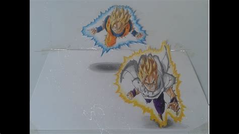 Define each of their fighting position. Drawing 3D SSJ2 Goku and Gohan from dragon ball z - YouTube