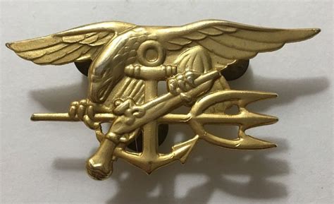 Navy Seal Seals Trident Anchor Eagle Large Gold Tone Pin With Images