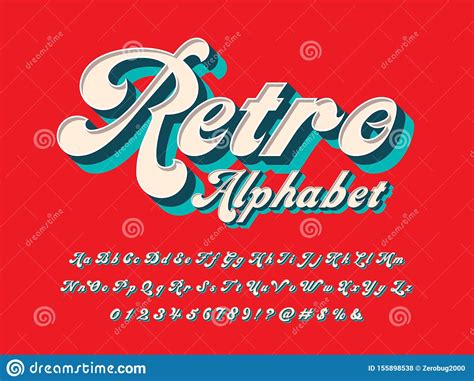 3d Retro Font Stock Vector Illustration Of Script Graphic 155898538