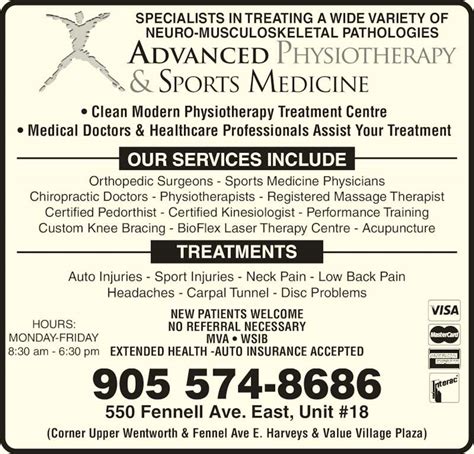 At advanced orthopedics & sports medicine of swfl, we are committed to excellence. Advanced Physiotherapy & Sports Medicine - Hamilton, ON ...