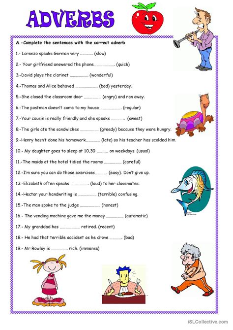 Adverbs English Esl Worksheets Pdf And Doc