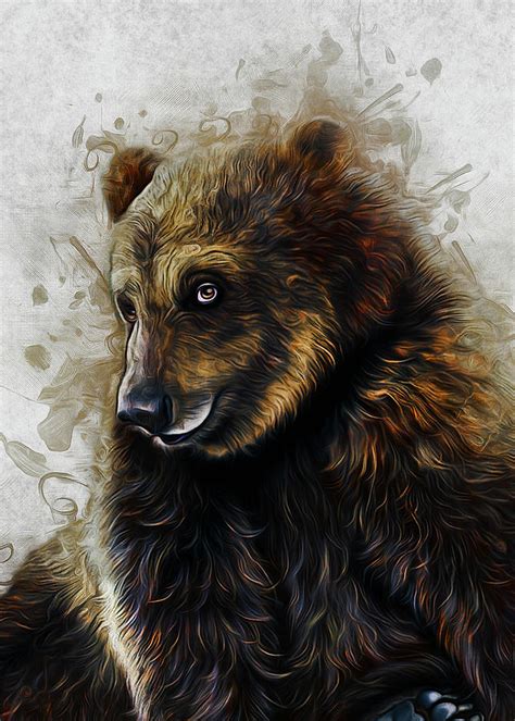 Brown Bear Art Digital Art By Ian Mitchell Fine Art America
