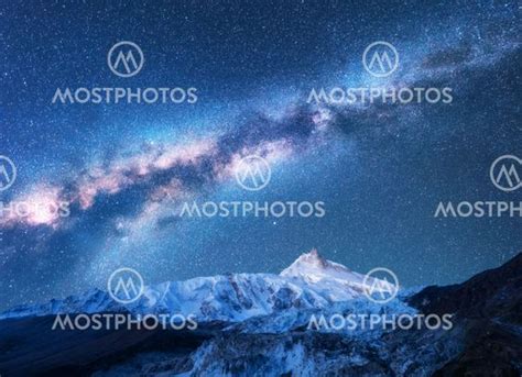 Milky Way Above Snowy Mount By Denys Bilytskyi Mostphotos