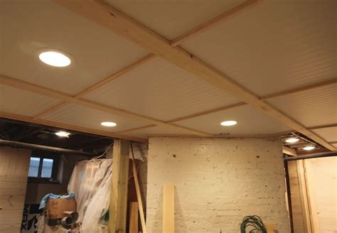 Interior Best Beadboard Ceiling Panels For Basement Remodeling With