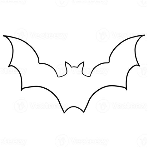 Black Bat Outlined 14968403 Png