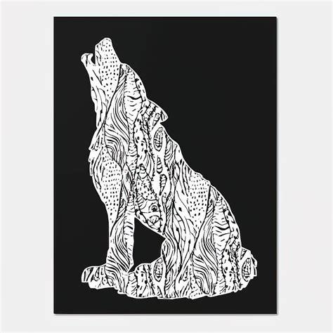 Abstract Wolf Tapestry Textile By Lee Frank