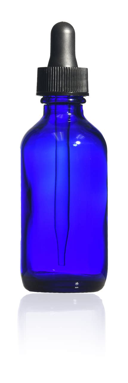 1 Oz Cobalt Blue Glass Boston Round Bottle 20 400 Neck Finish With Standard Glass Dropper 7x76mm