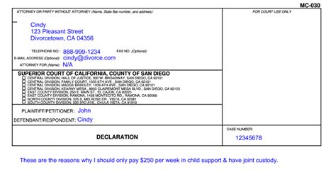 Fill out money order for child support. Divorce in California: Responsive Declaration to Order to Show Cause or Notice of Motion ...