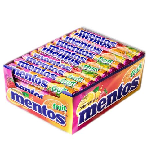 Mentos Fruit Candy Rolls 40ct Case • Mentos Sugar Free Gum And Candies