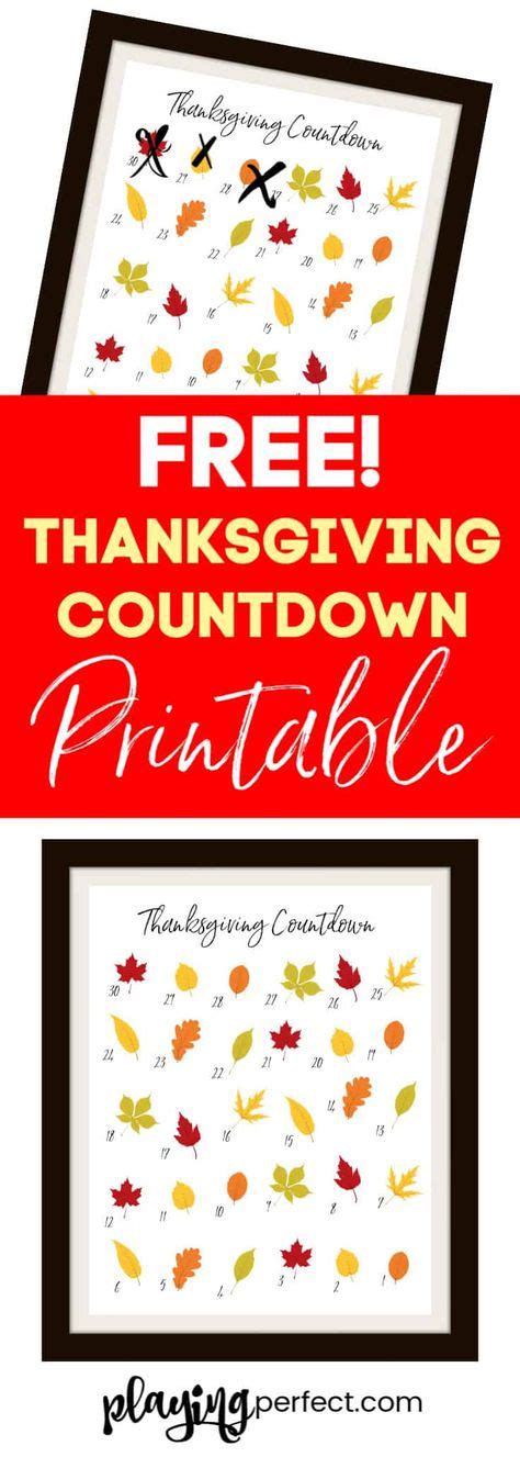 Thanksgiving Countdown Printable To Count Down The Days To Thanksgiving