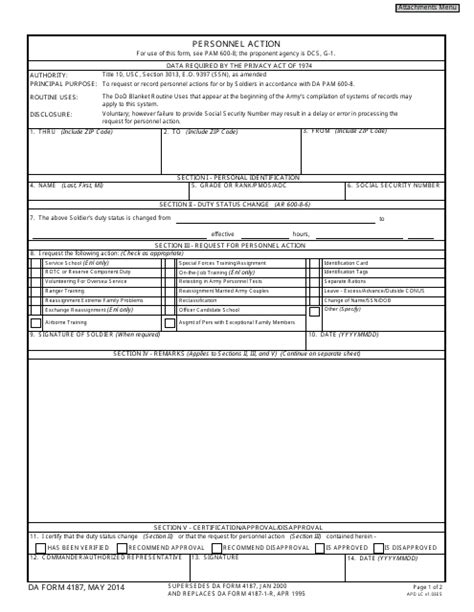 Da Form 4187 Fill Out Sign Online And Download Fillab