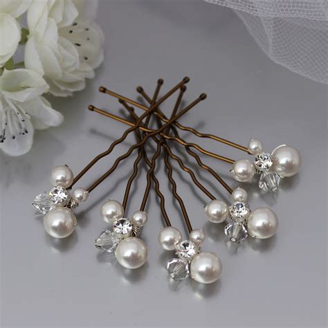 Pearl Hair Pins Classic Pearl Wedding Hair Pins For Bride Or Etsy Uk