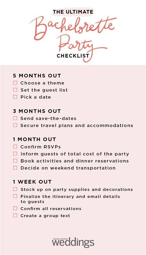 The Ultimate Bachelorette Party Planning Timeline Bachelorette Party
