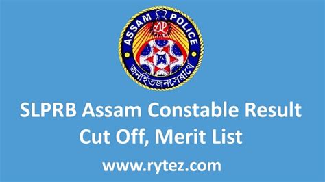 SLPRB Assam Police Constable Result AB UB Cutoff Merit List