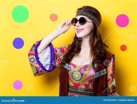 Young Hippie Girl With Sunglasses Stock Image Image Of Fashion Retro