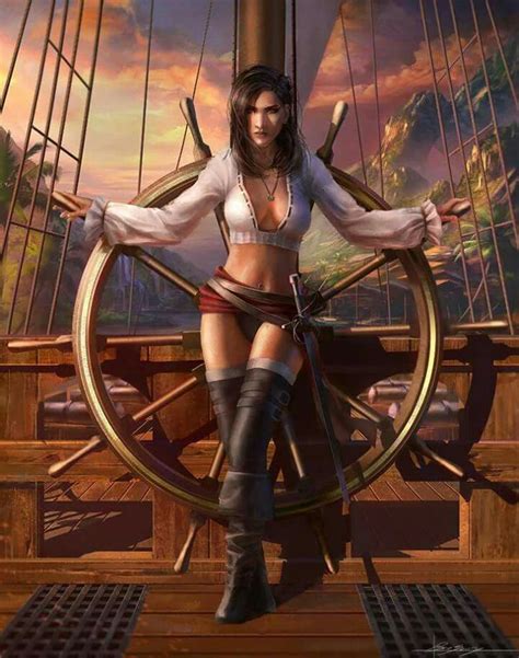 she is a pirate ☠ more pirate art pirate queen pirate woman fantasy female warrior