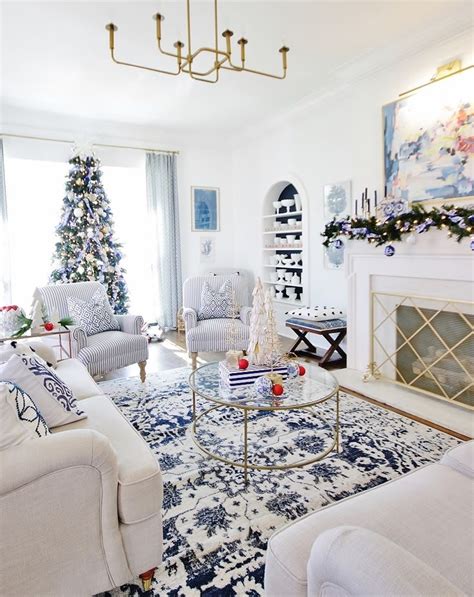 Blue And White Christmas Decorating Decor White Decor White