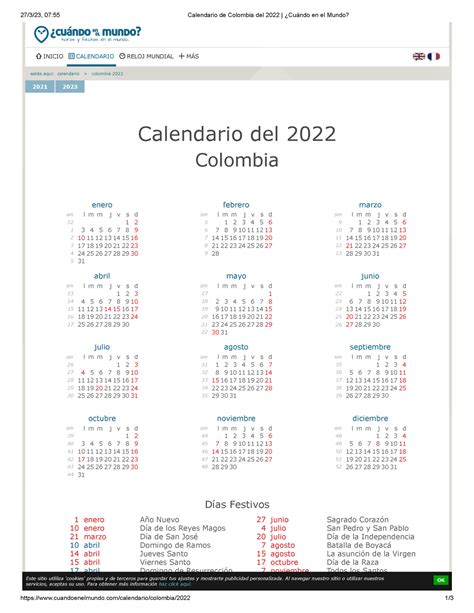 2022 Documento Soporte 27323 0755 Calendario De Colombia Del