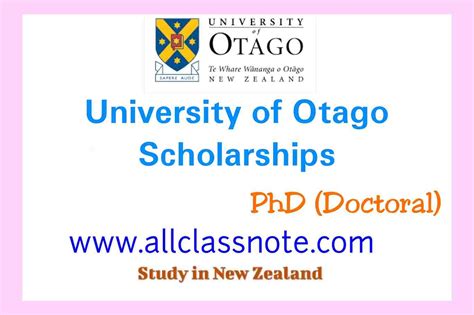 University Of Otago Doctoral Scholarships 2023 Study In New Zealand