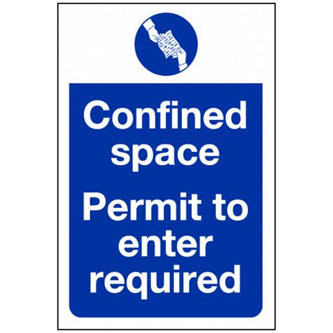 Confined Space Permit To Enter Required Sign Ref Ms119 Safety Sign
