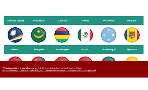 Flags Of 196 Countries Of The World In Circular Button Shape 17 Slide