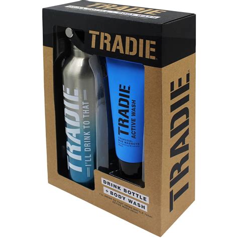 Tradie Tradie Drink Bottle And Body Wash T Set Each Woolworths