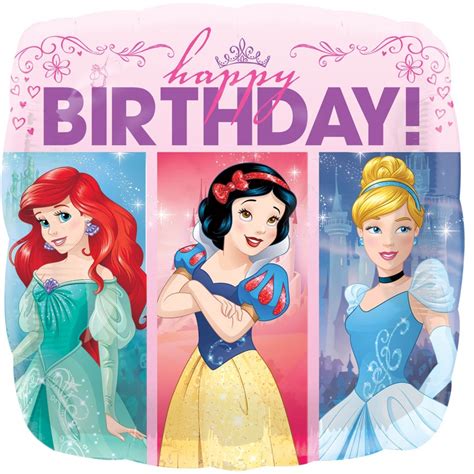 Birthday Balloons 18in Disney Princess Birthday Square